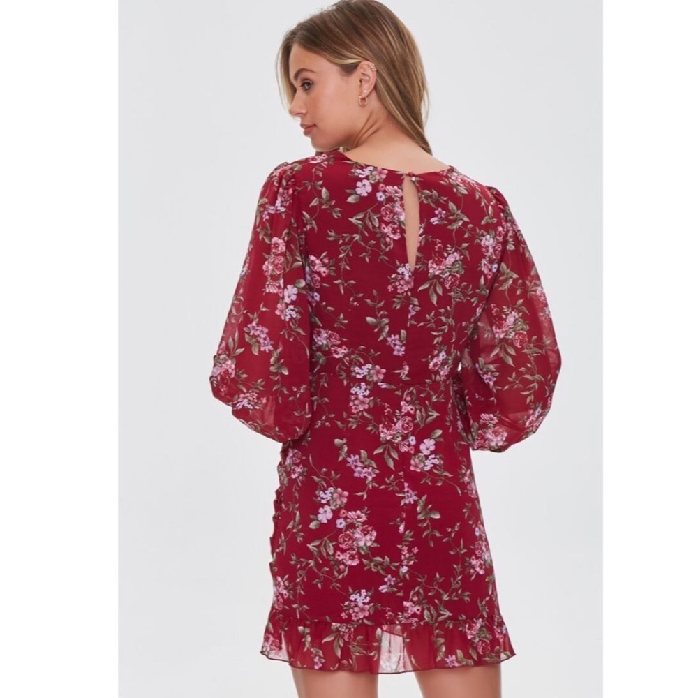 Fall Floral Dress Autumn Fashion - Picture 4 of 4